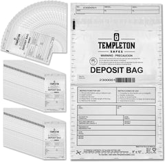 Templeton Safes Sequentially Numbered Cash Deposit Bags, 9" x 12", Pack of 100