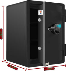 T701 & T702 ETL-Certified 1 Hour Fireproof Safe Advanced Biometric & Multi-User Electronic Keypad, Key Backup