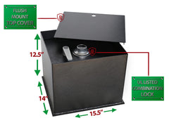 T870 In-Floor Concealed Depository Drop Safe with UL Listed Combination Dial Lock, .89 CBF